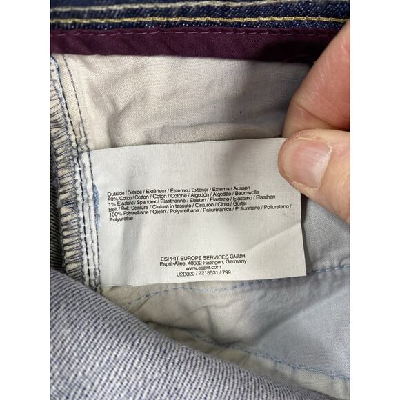 Esprit Denim Womens Jeans Size 30x30 Blue Bootcut Low Rise Cotton Distressed - Picture 8 of 12